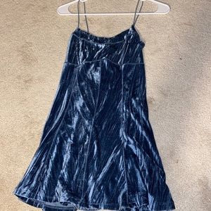 XS blue velvet dress mini
